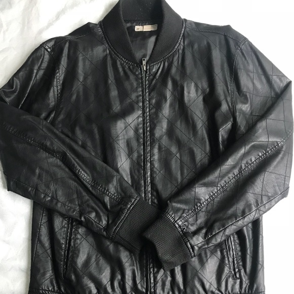Men’s Faux Leather Boomer Jacket - Picture 2 of 2